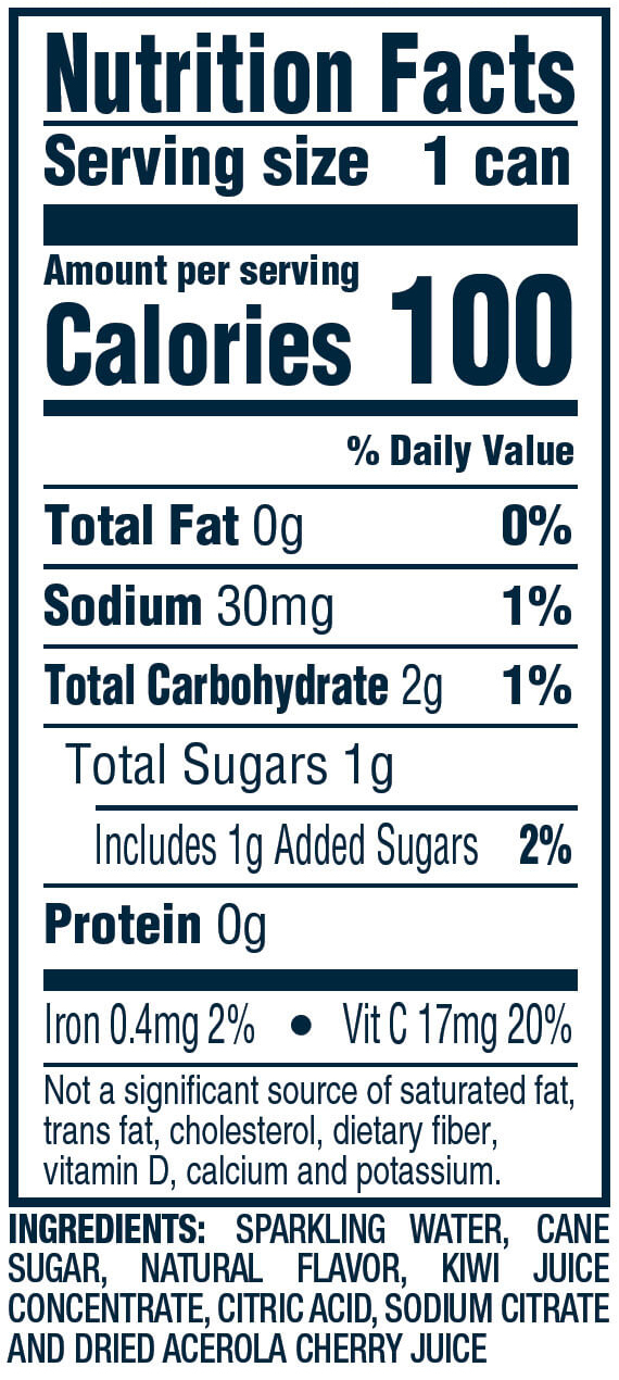 Nutrition Information for Strawberry Kiwi hard seltzer 12oz