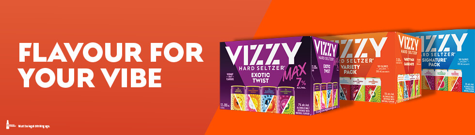 Vizzy hard seltzer, variety of flavors in 3 different packages